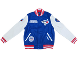 Men's MLB Toronto Blue Jays DIY Pick Stitch Rib Wool Varsity Jacket - Pro Standard