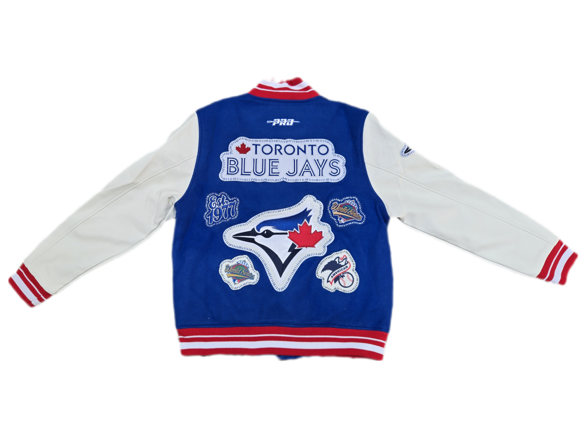 Men's MLB Toronto Blue Jays DIY Pick Stitch Rib Wool Varsity