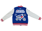 Men's MLB Toronto Blue Jays DIY Pick Stitch Rib Wool Varsity Jacket - Pro Standard