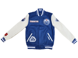 Men's NHL Edmonton Oilers DIY Pick Stitch Rib Wool Varsity Jacket - Pro Standard