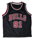 Dennis Rodman Signed Replica Basketball Black Jersey With 5x Champions Inscription