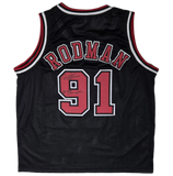 Dennis Rodman Signed Replica Basketball Black Jersey With 5x Champions Inscription