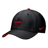 Men's Team Canada Soccer Primary Logo Nike Rise Cap - Flex Fit Hat - Black