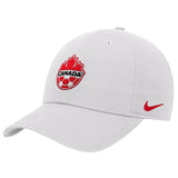 Men's Team Canada Soccer Nike Primary Logo Club  - Adjustable Hat - White