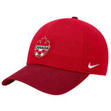 Men's Team Canada Soccer Nike Primary Logo Club  - Adjustable Hat - Colour Black Red