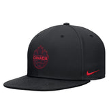 Unisex Team Canada Soccer Nike Pro Adjustable Snapback Hat - Black