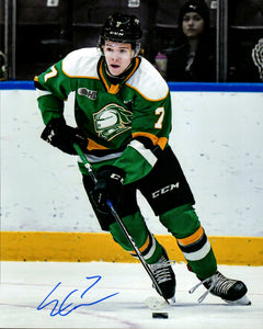 Easton Cowan London Knights Signed 8x10 Action Pose Photograph - OHL Hockey