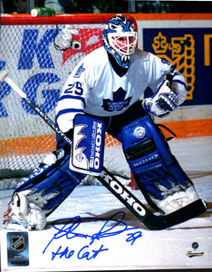 Felix Potvin Toronto Maple Leafs Signed 8x10 Photograph With "The Cat" Inscription - Vertical