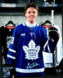 Easton Cowan Toronto Maple Leafs Signed 8" x 10"Draft Day Photograph