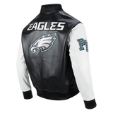 Men's Philadelphia Eagles Pro Standard City Signature Leather Varsity Jacket