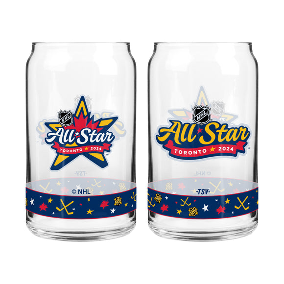 2024 Toronto NHL All Star Game Logo 16oz Set of 2 Can Shaped Glass