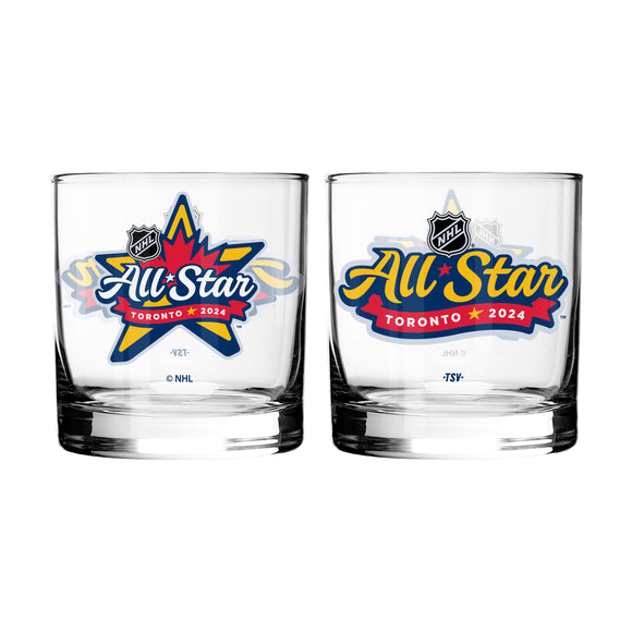 2024 Toronto NHL All Star Game Logo 10oz Set of 2 Rock Glasses