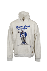 Men's Mitchell & Ness Cream Toronto Maple Leafs Carlton The Bear Hooded Sweatshirt