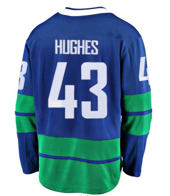 Men's Vancouver Canucks Quinn Hughes Fanatics Blue 3rd Alternate - Breakaway Player Jersey