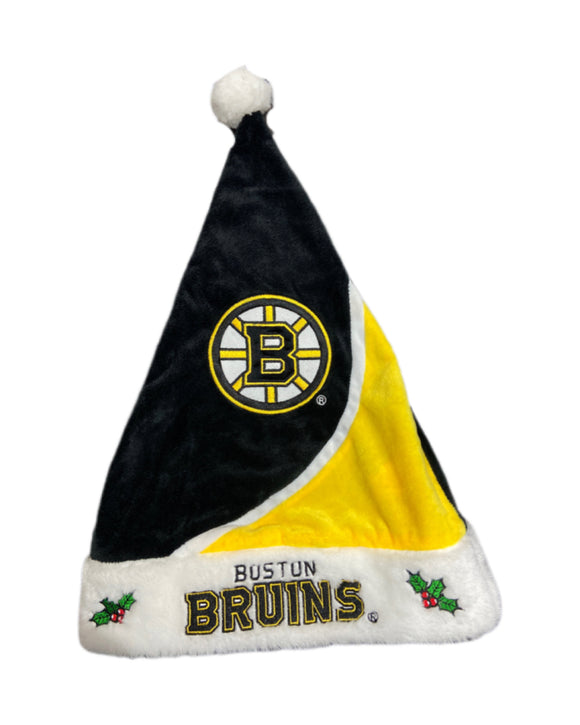 Boston Bruins Logo Colorblock Santa Hat NHL Hockey by Forever Collectibles