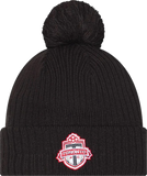 Men's Toronto FC New Era Black 2025 Jersey Hook Cuffed Knit Hat with Pom