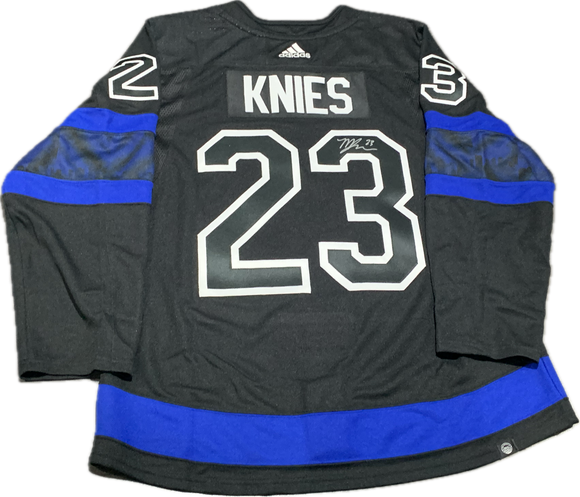 Matthew Knies Signed Toronto Maple Leafs Adidas NHL Hockey Jersey - Black Alternate