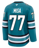 Men's San Jose Sharks Fanatics Teal Home Premium NHL Hockey Jersey - Michael Misa