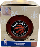 Toronto Raptors Glass Ball with Black Sparkle Single Ball Christmas Ornament NBA Basketball
