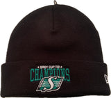 Saskatchewan Roughriders New Era 2025 Grey Cup Champions Black Core Classic Knit Toque Beanie