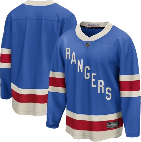 Men's Fanatics New York Rangers Breakaway Centennial Blue Blank Player Hockey Jersey