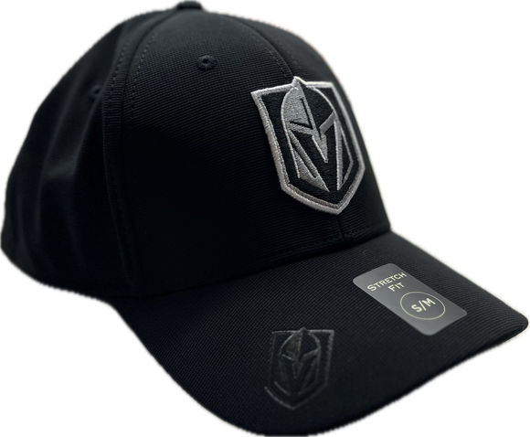 Men's American Needle NHL Vegas Golden Knights Platinum E-Boss Stretch Fit Hat - Black