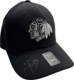 Men's American Needle NHL Chicago Blackhawks Platinum E-Boss Stretch Fit Hat - Black