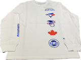Men's Toronto Blue Jays New Era Current Logo Collection Long Sleeves White T-Shirt