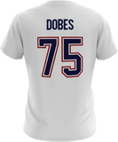 Men's Montreal Canadiens Milo Name & Number Mitchell & Ness White T- Shirt - Jakub Dobes