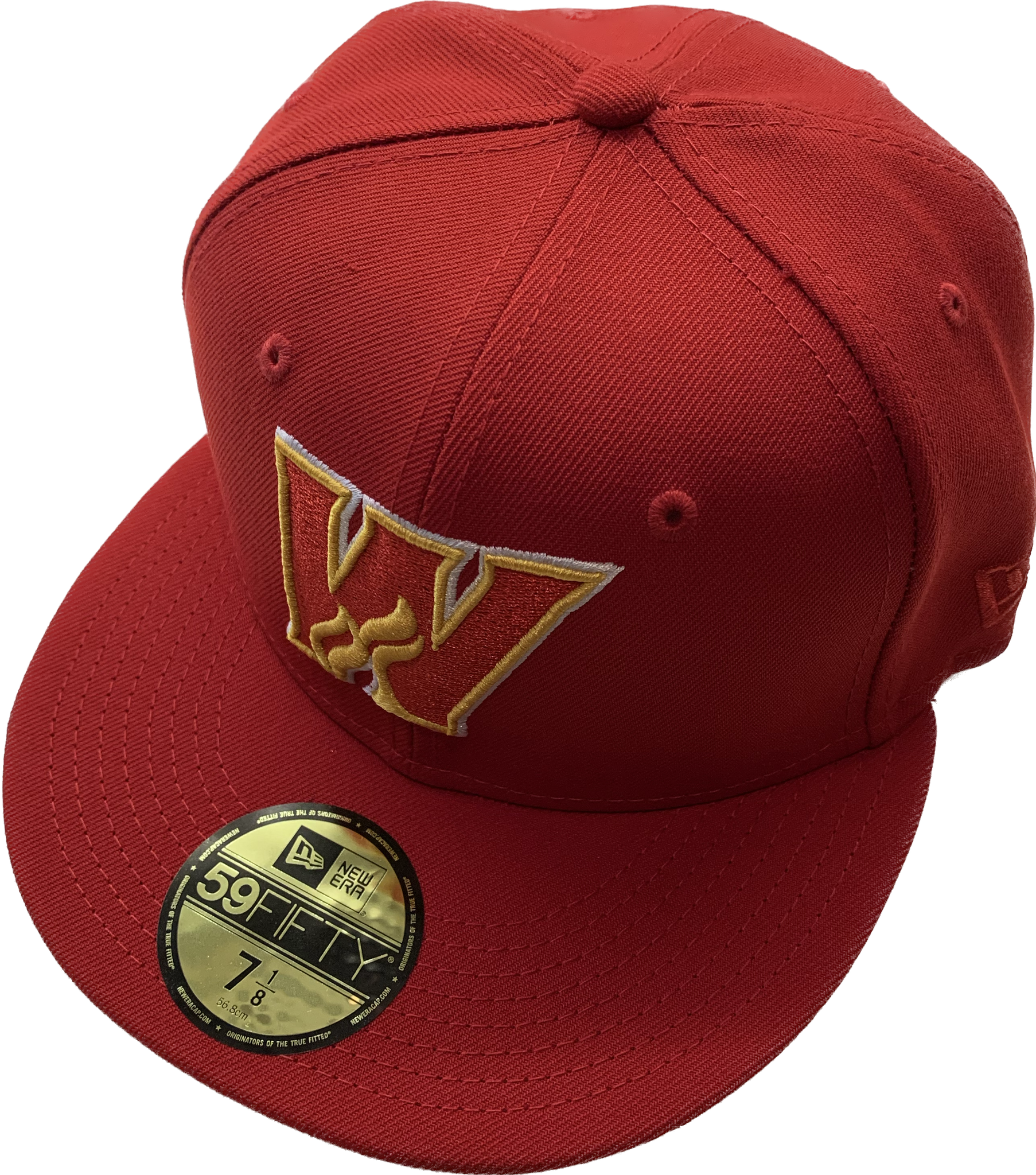 Men's Calgary Wranglers Red Custom Logo New Era 59fifty Fitted Hat Cap –  Bleacher Bum Collectibles
