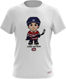 Men's Montreal Canadiens Milo Name & Number Mitchell & Ness White T- Shirt - Lane Hutson