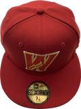 Men's Calgary Wranglers Red Custom Logo New Era 59fifty Fitted Hat Cap - AHL Hockey