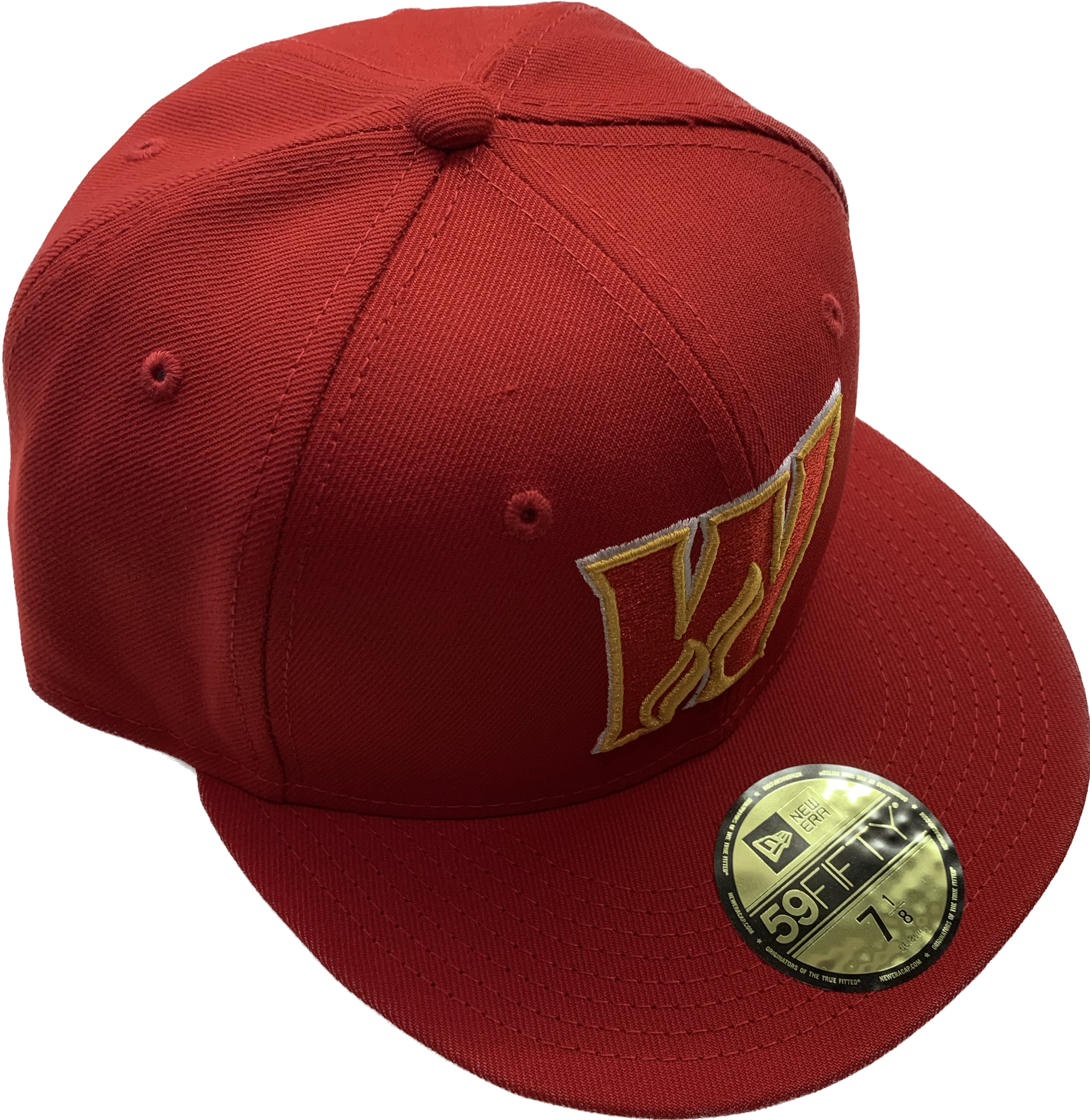 Men's Calgary Wranglers Red Custom Logo New Era 59fifty Fitted Hat
