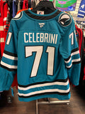 Men's San Jose Sharks Fanatics Teal Home Premium NHL Hockey Jersey With AK Name Bar- Macklin Celebrini