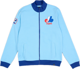 Men's '47 Brand MLB Montreal Expos Relief Pitcher Pique Full Zip Track Jacket - Powder Blue