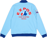 Men's '47 Brand MLB Montreal Expos Relief Pitcher Pique Full Zip Track Jacket - Powder Blue