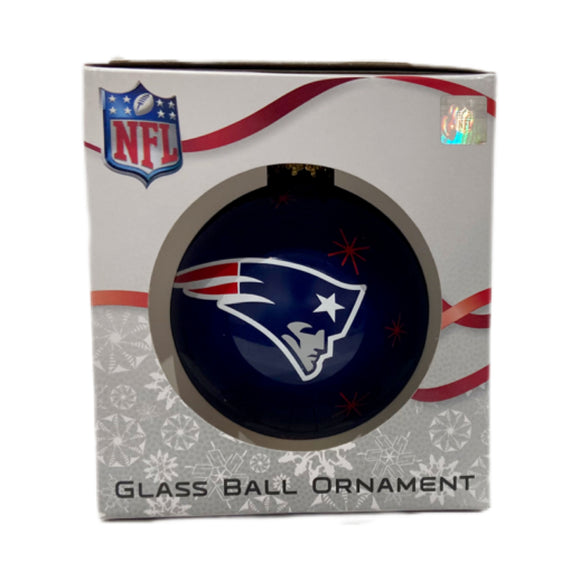 New England Patriots Double Sided Single Ball Christmas Ornament NFL Football