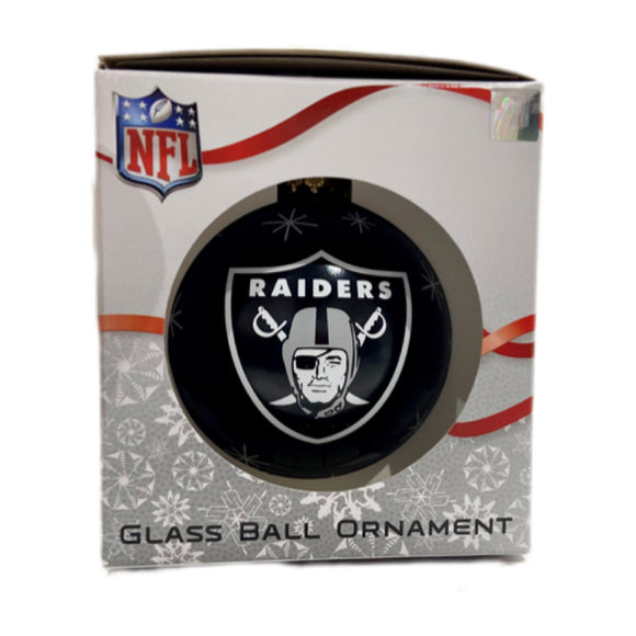 Las Vegas Raiders Double Sided Single Ball Christmas Ornament NFL Football