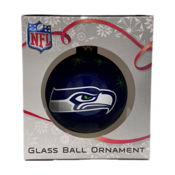 Seattle Seahawks Double Sided Single Ball Christmas Ornament NFL Football