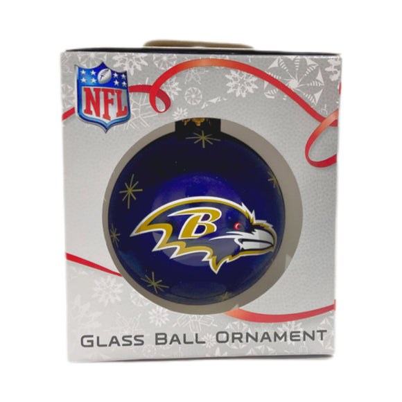Baltimore Ravens Double Sided Single Ball Christmas Ornament NFL Football