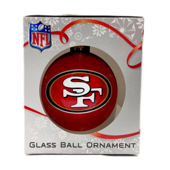 San Francisco 49ers Double Sided Single Ball Christmas Ornament NFL Football