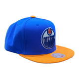 Edmonton Oilers Mitchell & Ness Team Two-Tone 2.0 Snapback Hat - Blue/Orange