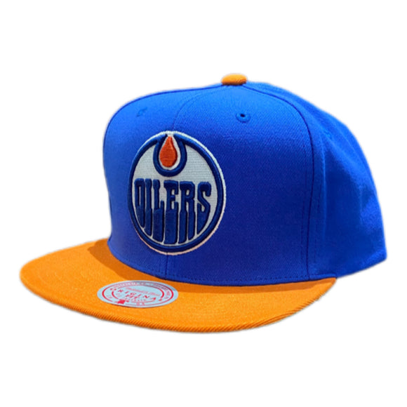 Edmonton Oilers Mitchell & Ness Team Two-Tone 2.0 Snapback Hat - Blue/Orange