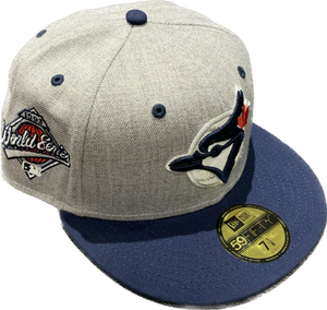 Toronto Blue Jays New Era 59fifty 1993 World Series Patch Fitted Custom Heather Navy Hat Cap
