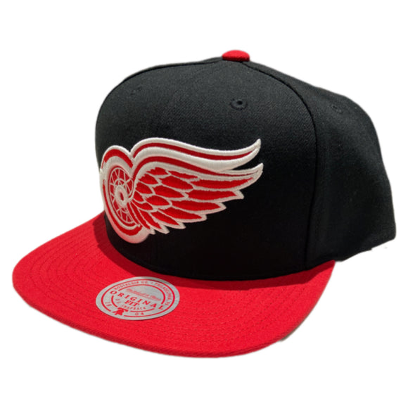 Detroit Red Wings Mitchell & Ness Team Two-Tone 2.0 Snapback Hat - Black/Red