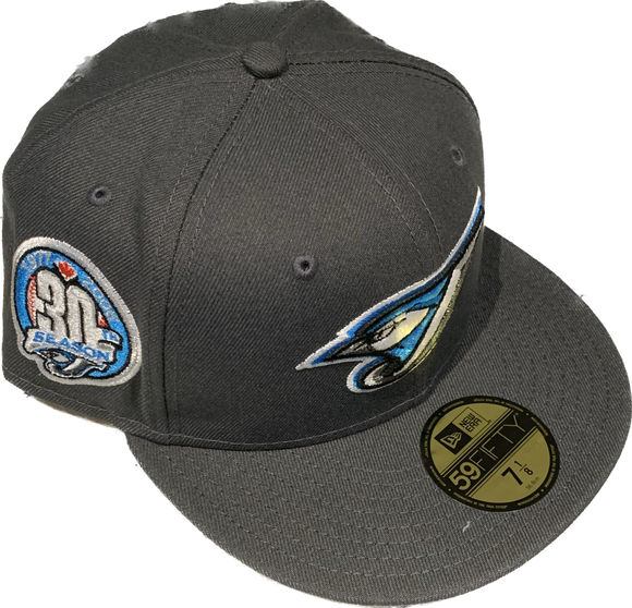 Toronto Blue Jays New Era 59fifty 30th Anniversary Side Patch Fitted Custom Graphite Hat Cap