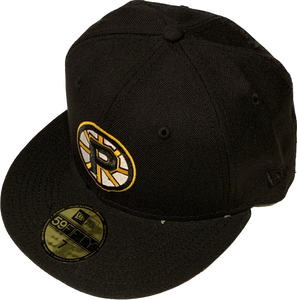 Men's Providence Bruins Black Custom Logo New Era 59fifty Fitted Hat Cap - AHL Hockey