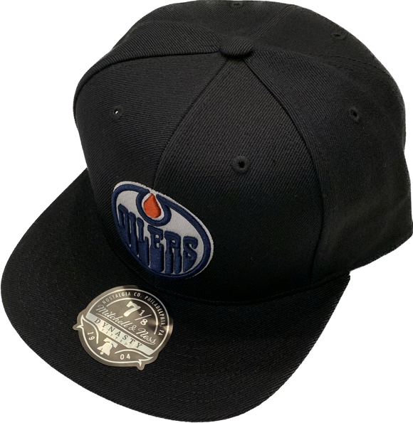 Men’s NHL Edmonton Oilers NHL Hockey Mitchell & Ness Team Colour Under Visor Fitted Hat