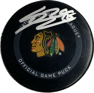 Connor Bedard Chicago Blackhawks Autographed Game Model Hockey Puck