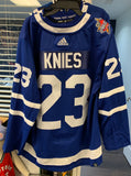 Men's Toronto Maple Leafs Matthew Knies adidas Blue Authentic Player Hockey Jersey With Milk & All Star Patch